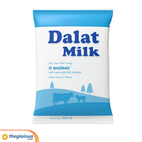 Sữa tươi tiệt trùng ít đường Dalatmilk 220ml