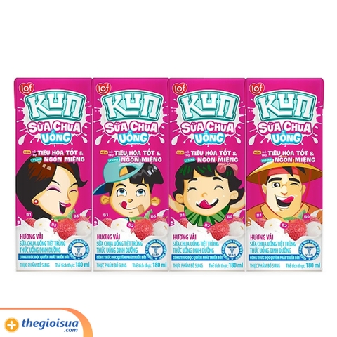 Sữa chua uống Kun hương vải 180ml