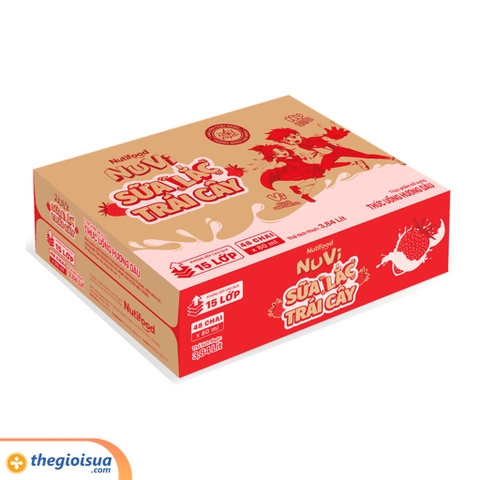 NuVi Thức Uống Hương Dâu Trái Cây Lắc Sữa chai 80ml