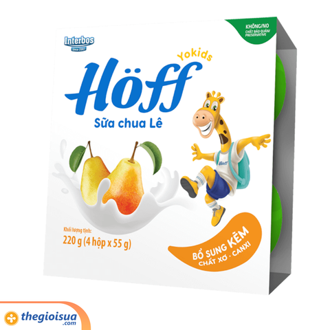 Sữa chua hoa quả Hoff  Vị Lê 4 hộp x 55g