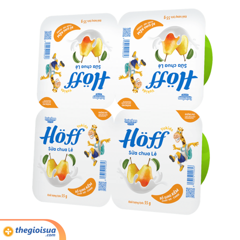 Sữa chua hoa quả Hoff  Vị Lê 4 hộp x 55g