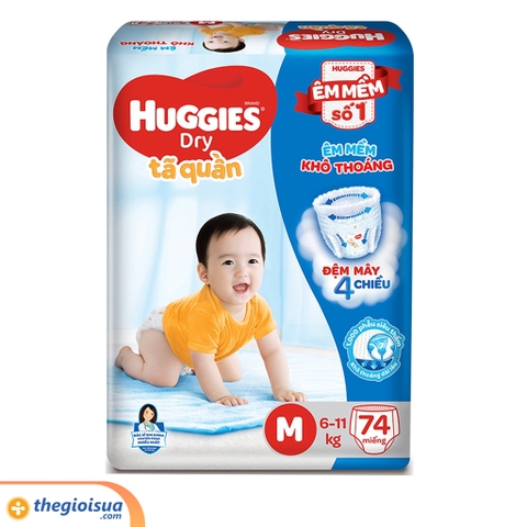 Tã quần Huggies Dry size M 74 miếng