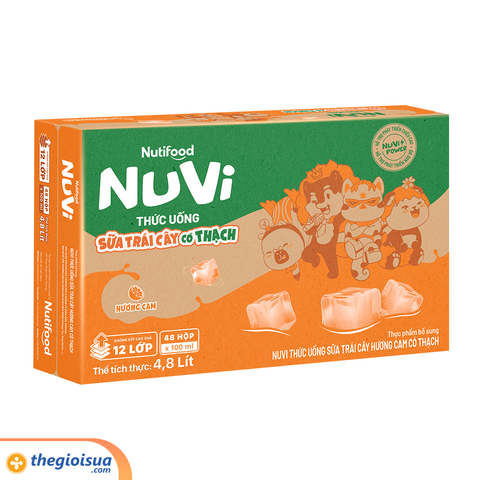 Sữa uống NuVi có thạch hương cam hộp 110ml