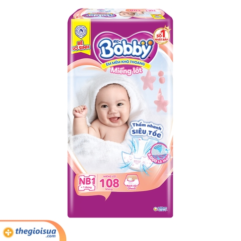 Miếng lót Bobby Newborn 1 (108 miếng)