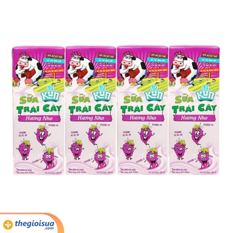 Sữa trái cây Lif Kun hương nho 180ml