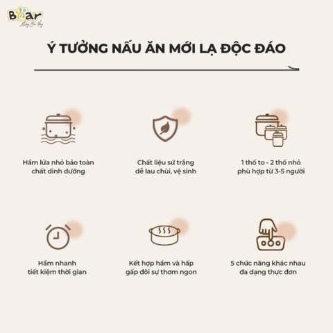 Nồi nấu chậm Bear 1.6L SB-NNC16