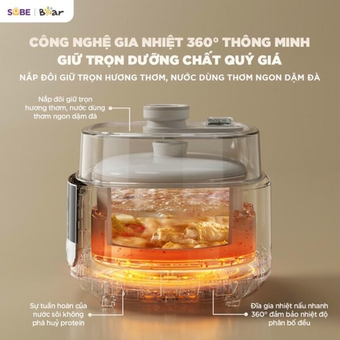 Nồi nấu chậm Bear 2.5L SC-5H25M34