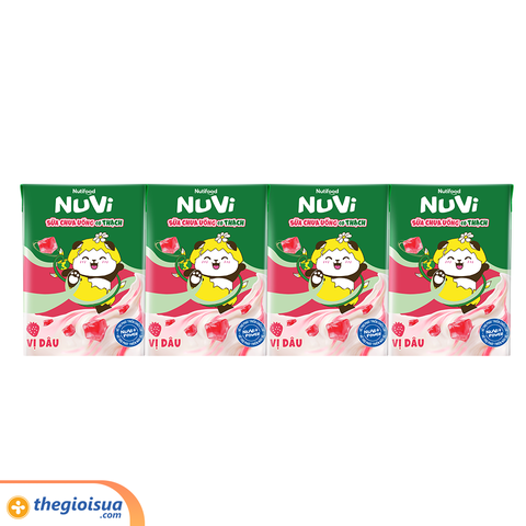 Sữa chua uống NuVi Dâu có thạch hộp 100ml