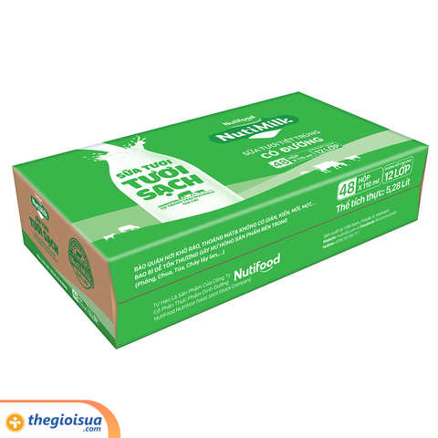 Sữa Tươi tiệt trùng Nutimilk tươi sạch có đường 110ml