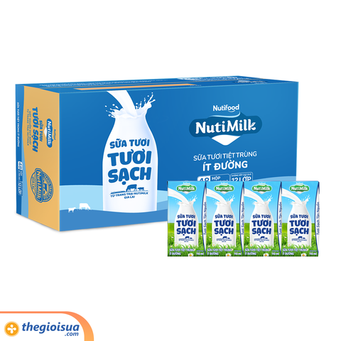 Sữa tươi tiệt trùng Nutimilk ít đường 110ml