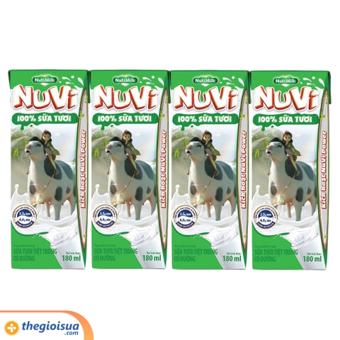 STTT NutiMilk Có đường Hộp 180ml