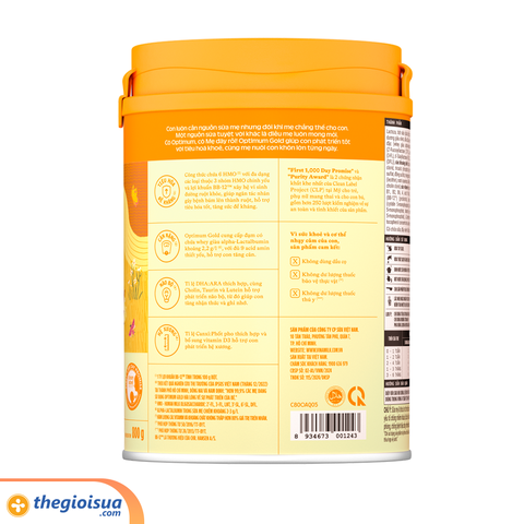 Sữa bột Optimum Gold 1 800g mẫu mới