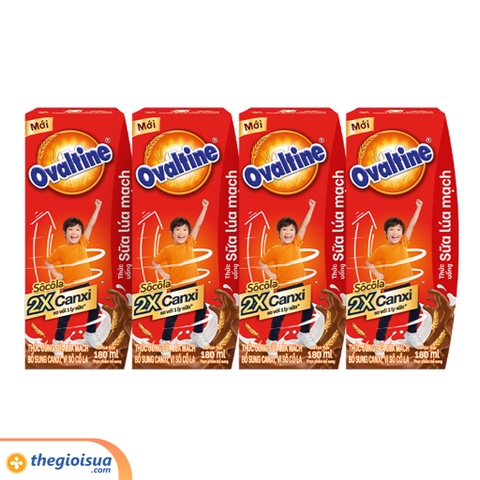 Sữa Ovaltine lúa mạch x2 Canxi Socola 180ml