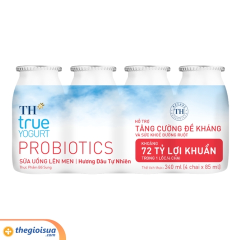 Sữa Uống Lên Men TH true Yogurt Probiotics 85ml vị dâu