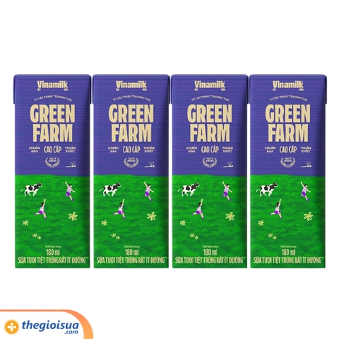 Sữa tươi tiệt trùng rất ít đường Vinamilk Green Farm 180ml