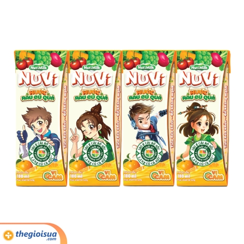 Nước rau củ quả NuVi vị cam hộp 180 ml