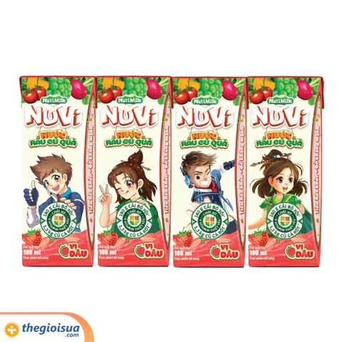 Nước rau củ quả NuVi vị dâu Hộp 180 ml