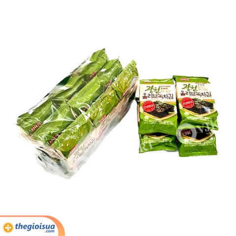 Rong biển nướng với oliu và bột trà xanh