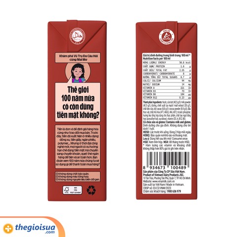 Sữa Socola Lúa mạch Vinamilk Susu 110ml