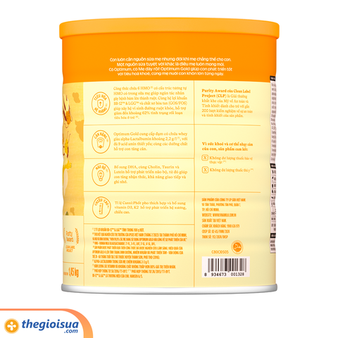 Sữa bột Optimum Gold 4 1450g mẫu mới