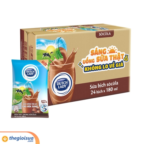 Sữa tiệt trùng CGHL Socola bịch 180ml - thùng 24 bịch