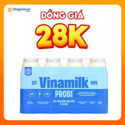 Sữa chua uống men sống Vinamilk Probi ít đường 4x130ml