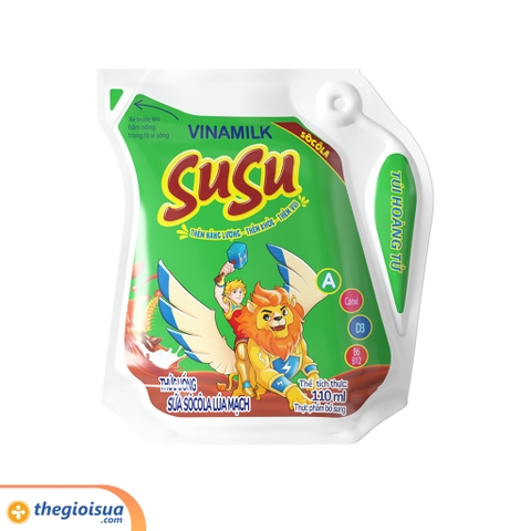Sữa socola lúa mạch Susu túi 110ml