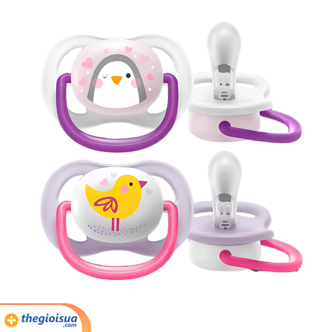 Ty ngậm Philips Avent thông khí Lime 0-6 tháng hồng/tím-SCF080.06 (vỉ 2c)