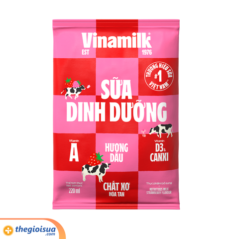 Sữa tươi Vinamilk Hương Dâu túi 220ml