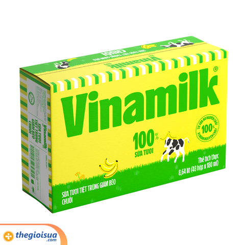 Sữa tươi tiệt trùng Vinamilk giảm béo vị Chuối 180ml