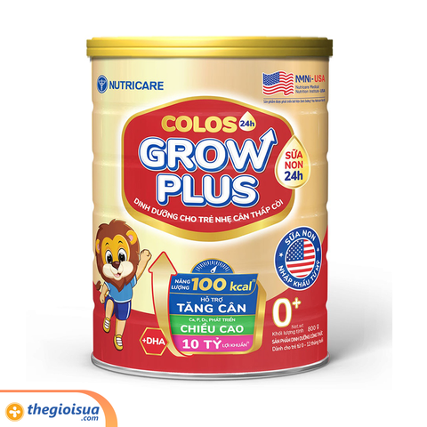 Sữa bột Nutricare colos 24H grow plus 0+ 800g (Từ 0-1 tuổi)