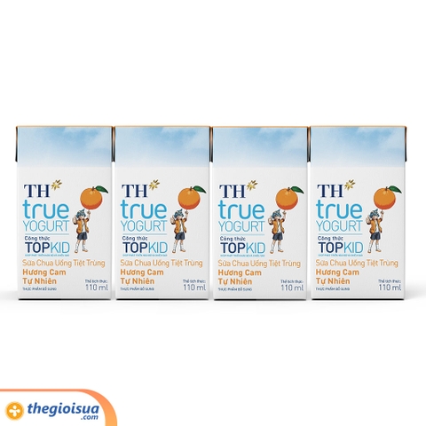 Sữa chua uống TH True Yogurt Topkid hương cam 110ml