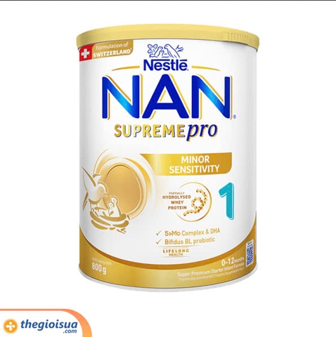 Sữa bột Nan Supreme Pro 1 800g (0-12 tháng)