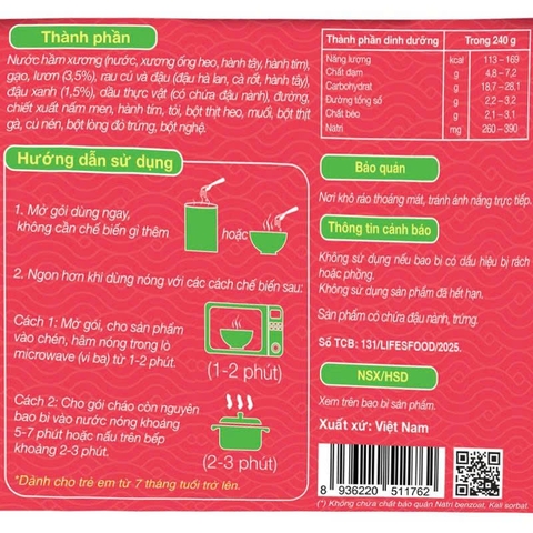 Cháo tươi GOLD - Lươn & đậu xanh 240g