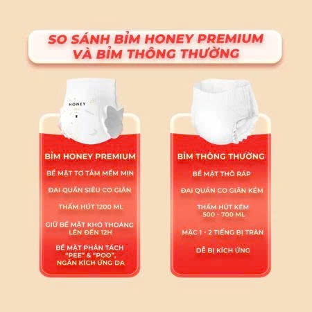 Bỉm trẻ em HONEY, dạng quần lót, Size L48 (9-14kg)