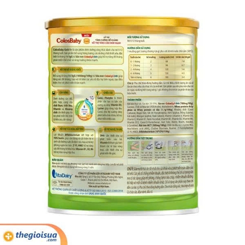 Sữa bột dinh dưỡng công thức ColosBaby Gold 0+ 800g