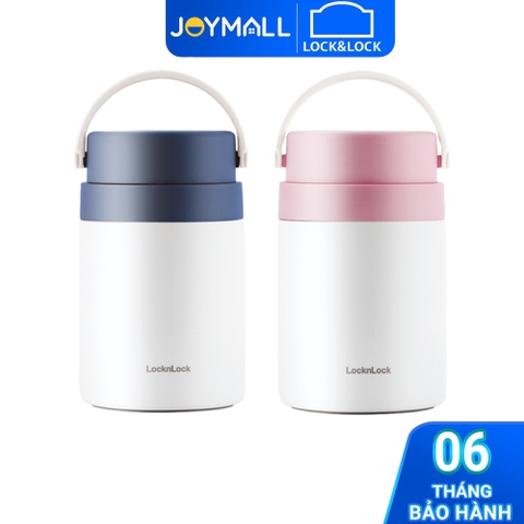 Hộp cơm giữ nhiệt Lock&Lock LHC8042 700ml - Hàng chính hãng, 2 ngăn kèm muỗng inox, có thể ủ cháo cho bé - JoyMall