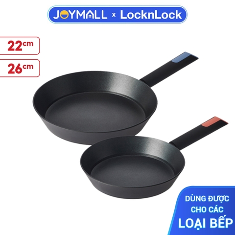 Chảo Chống Dính Index LocknLock 22cm CAF2205 và 26cm CAF2605 - Hàng Chính Hãng, Dùng được bếp từ có tay cầm