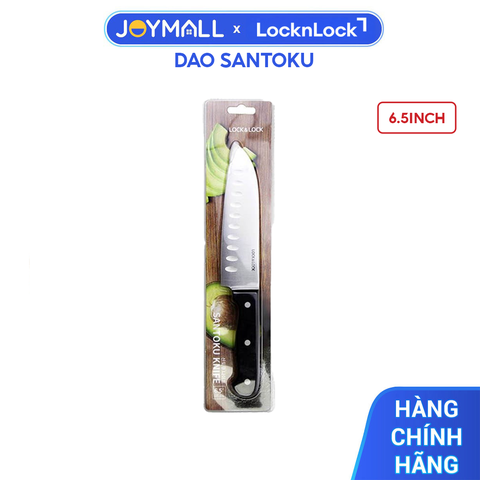Dao Santoku LocknLock CKK921 6.5inch, Hàng Chính Hãng, Thép Không Gỉ, Tay Cấm Tiện Dụng - JoyMall