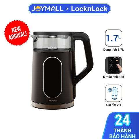 Ấm Đun Siêu Tốc LocknLock EJK286BLK 1.7L, Hàng Chính Hãng, 5 Chế Độ Nhiệt, Giữ Ấm 2 Giờ - JoyMall