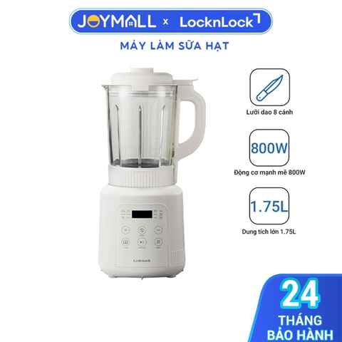 Máy làm sữa hạt đa năng 1.75L Locknlock EJM486IVY, Hàng chính hãng, 800W, 4 lưỡi dao xay nhuyễn, 5 chế độ nấu - JoyMall