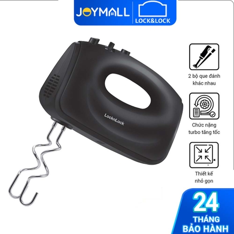Máy Đánh Trứng Lock&Lock EJM501DGRY (300W) - Hàng Chính Hãng, 5 Tốc Độ Đánh Tùy Chỉnh Nhào Bột Nhanh Và Dễ - JoyMall