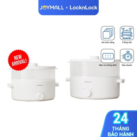 Nồi điện đa năng Bianco LocknLockEJP134IVY (5 lít), EJP124IVY ( 3 lít), Hàng Chính Hãng, Nấu nhanh, Phủ men sứ - JoyMall