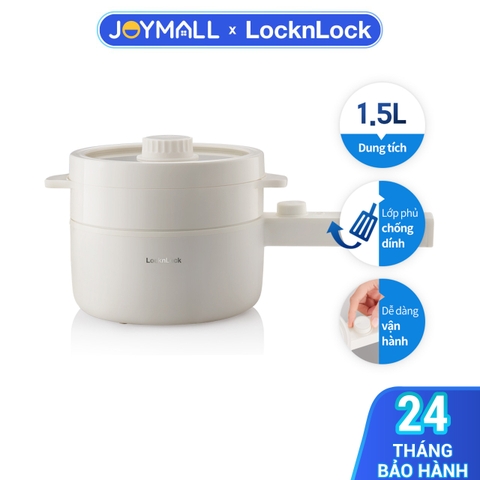 Nồi điện đa năng LocknLock 1.5L EJP436IVY Electric Multi Pot - Hàng chính hãng, chống dính có tay cầm - JoyMall