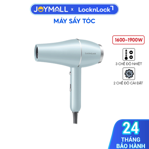 Máy Sấy Tóc LocknLock Hair Dryer ENA144LBLU 1600 -1900W, Hàng Chính Hãng, 3 Chế Độ Nhiệt - JoyMall