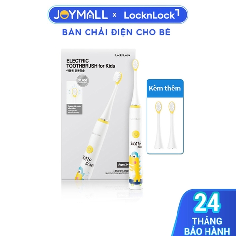 Bàn chải đánh răng điện cho bé LocknLock ENR226WHT 1.5W - Hàng chính hãng, khả năng chống nước và chống trượt - JoyMall