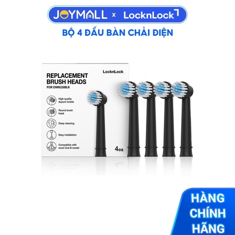 Bộ 4 đầu bàn chải điện LocknLock ENR626BLK_RB màu đen - Hàng chính hãng - JoyMall