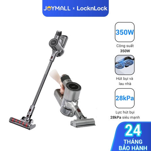 Máy hút bụi Lock&Lock không dây dùng pin sạc ENV356GRY - Hàng chính hãng, có thể hút bụi và lau sàn tích hợp - JoyMall