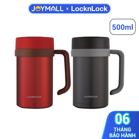 Ly giữ nhiệt LocknLock 500ml có tay cầm New Basic Table LHC4026 - Hàng chính hãng, miệng ly rộng - JoyMall