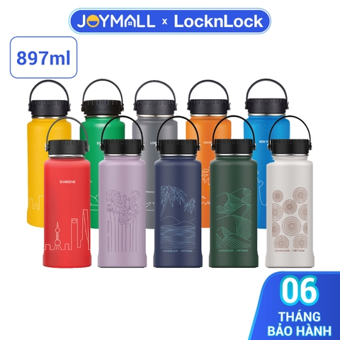 Bình giữ nhiệt Lock&Lock 897ml Riga Tumbler LHC4160 - Hàng chính hãng có khay lưới lọc trà inox và quai xách - JoyMall